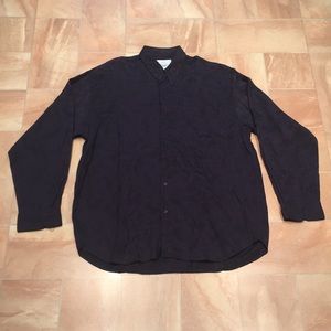 Cosi Men's Dark Purple Geometric Design Long Sleeve Button Down Dress Shirt